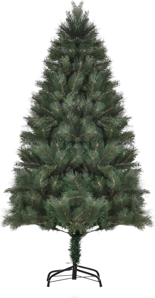 HOMCOM Künstlicher Weihnachtsbaum 180 cm, mit 375 Spitzen, Metallständer, realistisches Aussehen, Nordmanntanne, für Weihnachtsfest, Indoor, Grün Bild 1