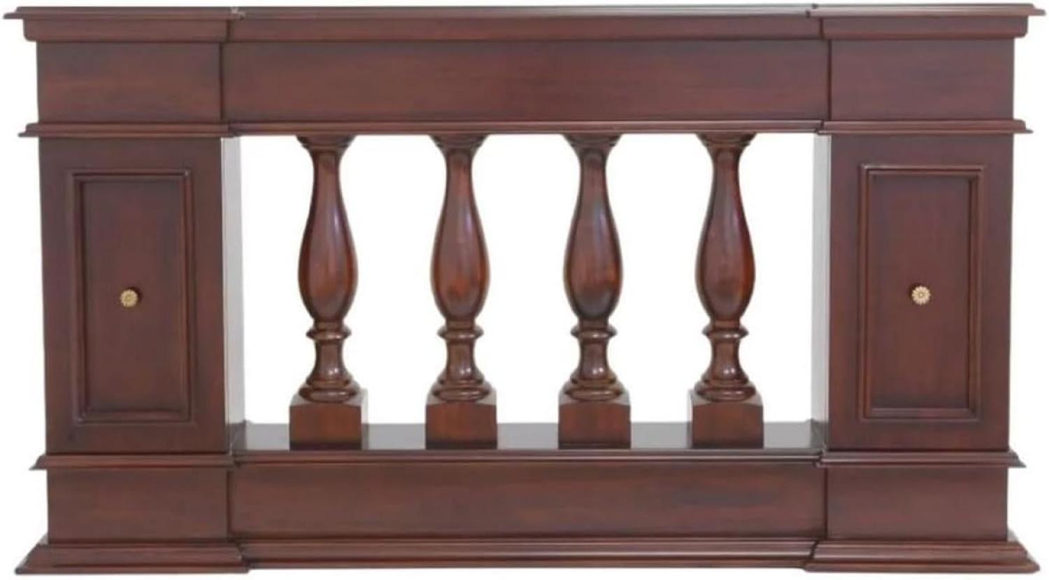 Casa Padrino Luxus Jugendstil Mahagoni Raumteiler Balustrade Dunkelbraun / Messing 180 x 30 x H. 100 cm - Massivholz Raumteiler - Barock & Jugendstil Mahagoni Möbel Bild 1