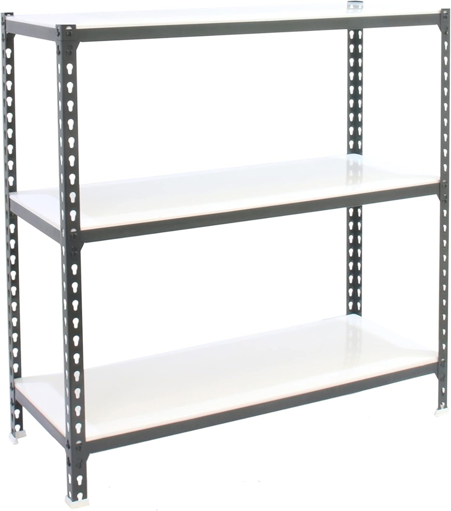Simonrack Schwerlastregal, Lagerregal, 100 x 110 x 30 cm, Metallregal, Kellerregal, Biegestelle 200 kg, 3 Fachböden, Anthrazit/Weiss - Simonclick Bild 1