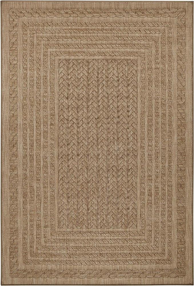 NORTHRUGS In-, Outdoor Teppich Limonero 240x340 cm–Flachgewebe Sisal-Look Skandi-Design Wetterfest für Balkon Terrasse Wintergarten Küche Badteppich Wasserfest in Beige Braun, 103992-240x340 Bild 1