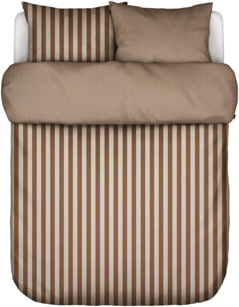 Marc O Polo Bettwäsche Classic Stripe toffee brown | 135x200 cm + 80x80 cm Bild 1