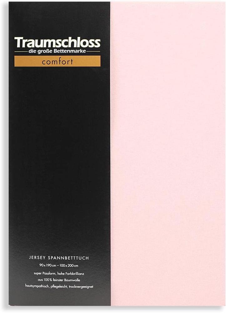 Traumschloss Spannbettlaken Comfort, Jersey, Puder (Rosé), 180-200x200, 100% Baumwolle Bild 1