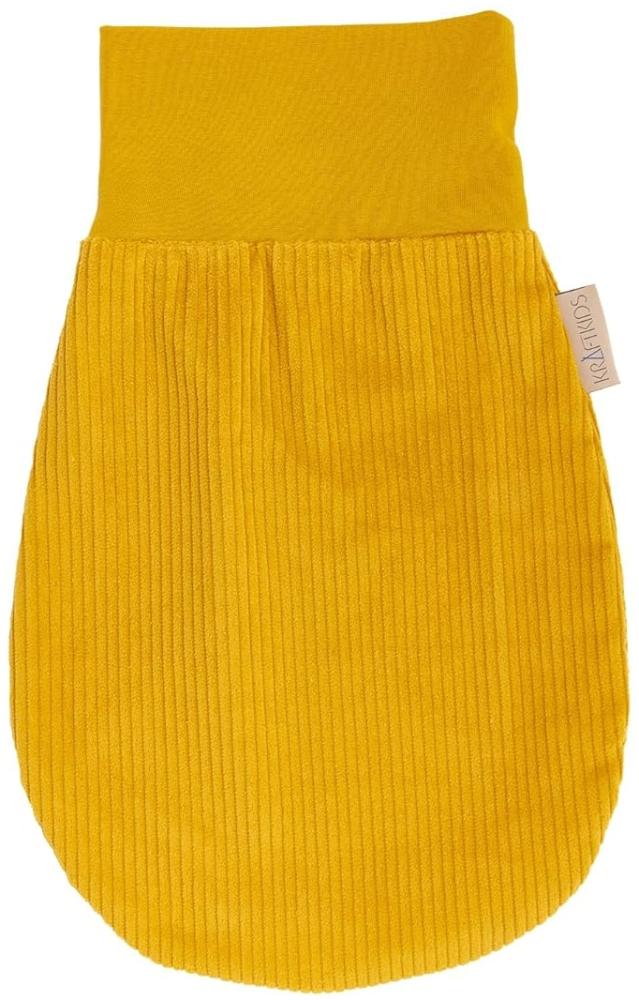 KraftKids Strampelsack Cord Breitcord Gelb Mustard für den Frühling/Sommer aus Musselin Baumwolle in zwei Größen erhältlich Bild 1