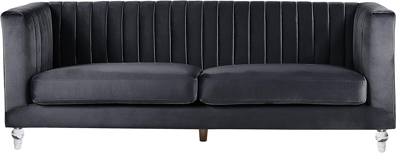 3-Sitzer Sofa Samtstoff schwarz ARVIKA Bild 1