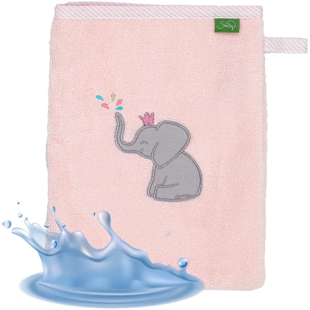 Smithy Waschlappen Baby ELEFANT | 100% Baumwolle Frottee | Waschhandschuh Kinder | Jungen & Mädchen | Geschenk zur Geburt Bild 1