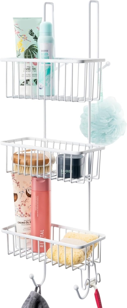 bremermann Duschregal zum Einhängen, 3 Körbe in weiß Bild 1