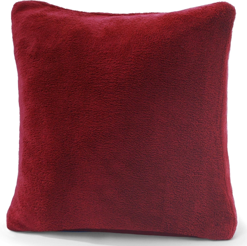 CelinaTex Dekokissen Xanio Deko Kissen Zierkissen Kopfkissen Sofa Fleece 45x45 cm bordeaux, anschmiegsam,bügelfrei,flauschig,kuschelweich,leicht beziehbar Bild 1