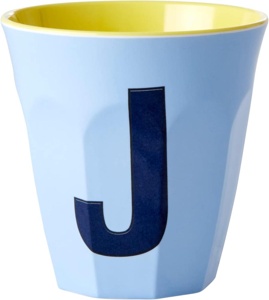 Rice Two Tone Soft Blue Melamin Becher Buchstabe J Bild 1