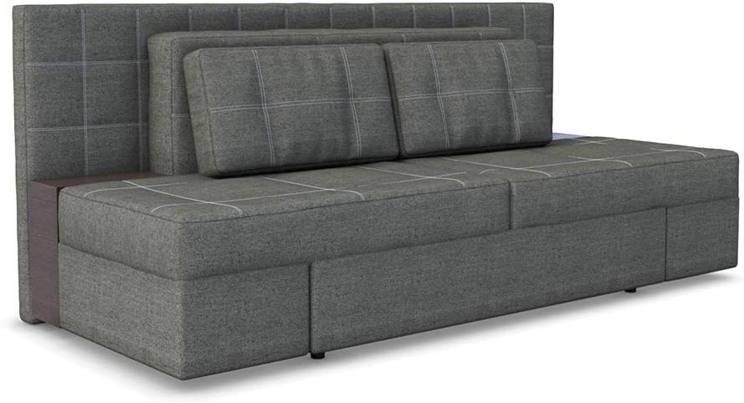 VICCO Schlafsofa mit Bettfunktion 235 x 105 cm Grau Dreisitzer Couch Taschenfederkern Schlafcouch Bild 1