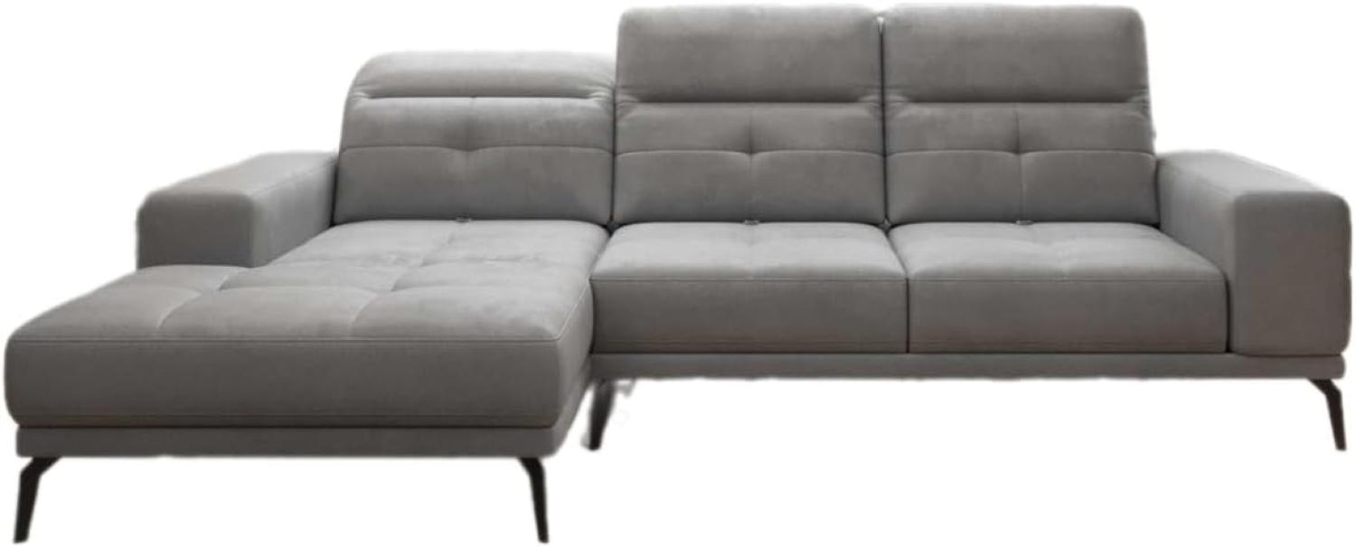 Designer Sofa Terina inkl. Beistellhocker Samt Grau Links Bild 1