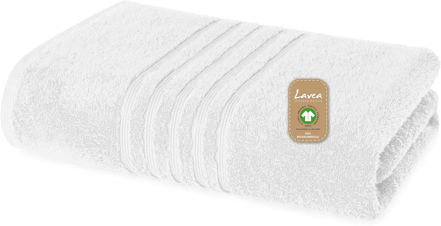 Lavea Saunatuch XXL Bali, 80x220 cm aus 100% Bio-Baumwolle, schnelltrocknendes und saugstarkes Saunatuch in Premium-Qualität, nachhaltig und fusselfrei (1-St), weicher Stoff - angenehmes Gefühl in empfindlichen Körperregionen Bild 1