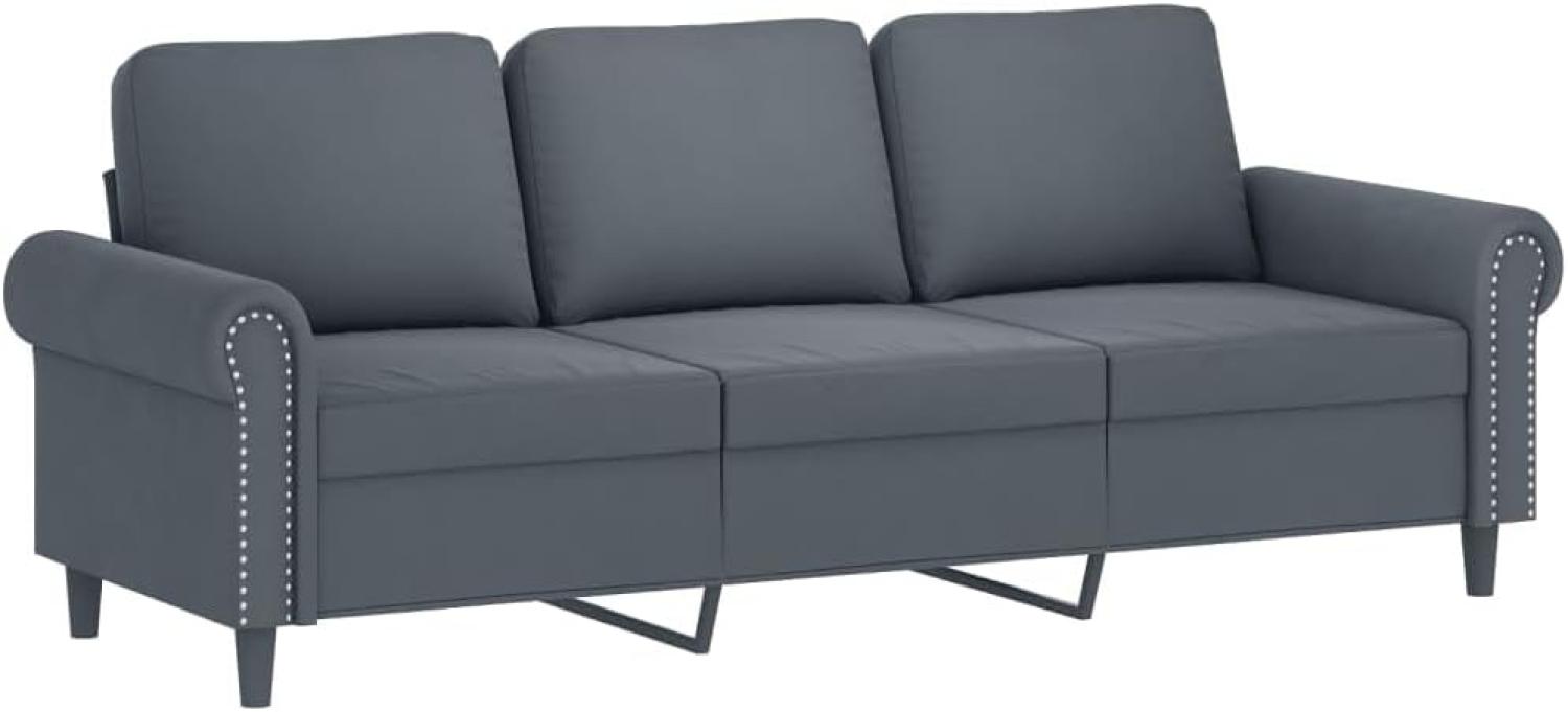 vidaXL 3-Sitzer-Sofa Dunkelgrau 180 cm Samt Bild 1