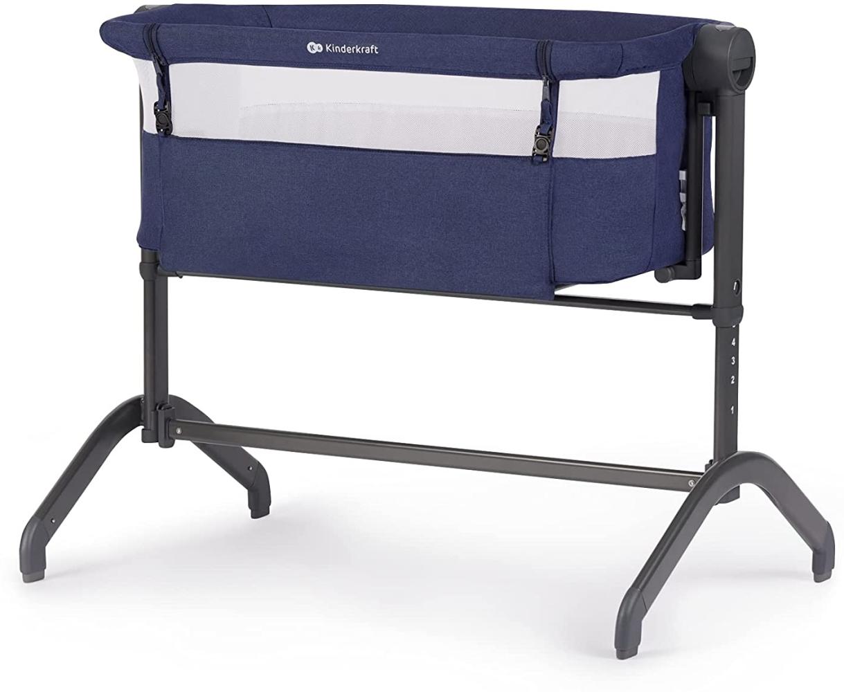 Kinderkraft 'BEA' Beistellbett, navy, 7-fach höhenverstellbar, inkl. Matratze Bild 1