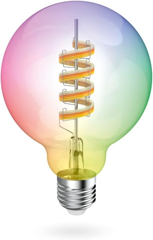 Hama Smarte LED-Lampe, Matter, E27, Globe, Filament G95, RGBW, dimmbar, mit App, Silber Bild 1