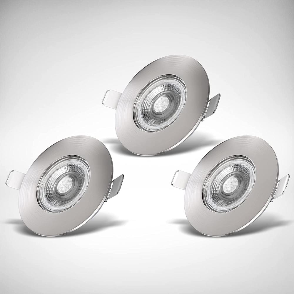 3xLED Einbaustrahler Bad Spot dimmbar Lampe IP44 Einbauleuchte 4,9WSpot Strahler Bild 1