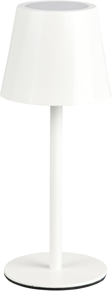 Akku LED Tischleuchte DIAZ kabellos für Innen & Außen, Weiß - 21cm klein Bild 1