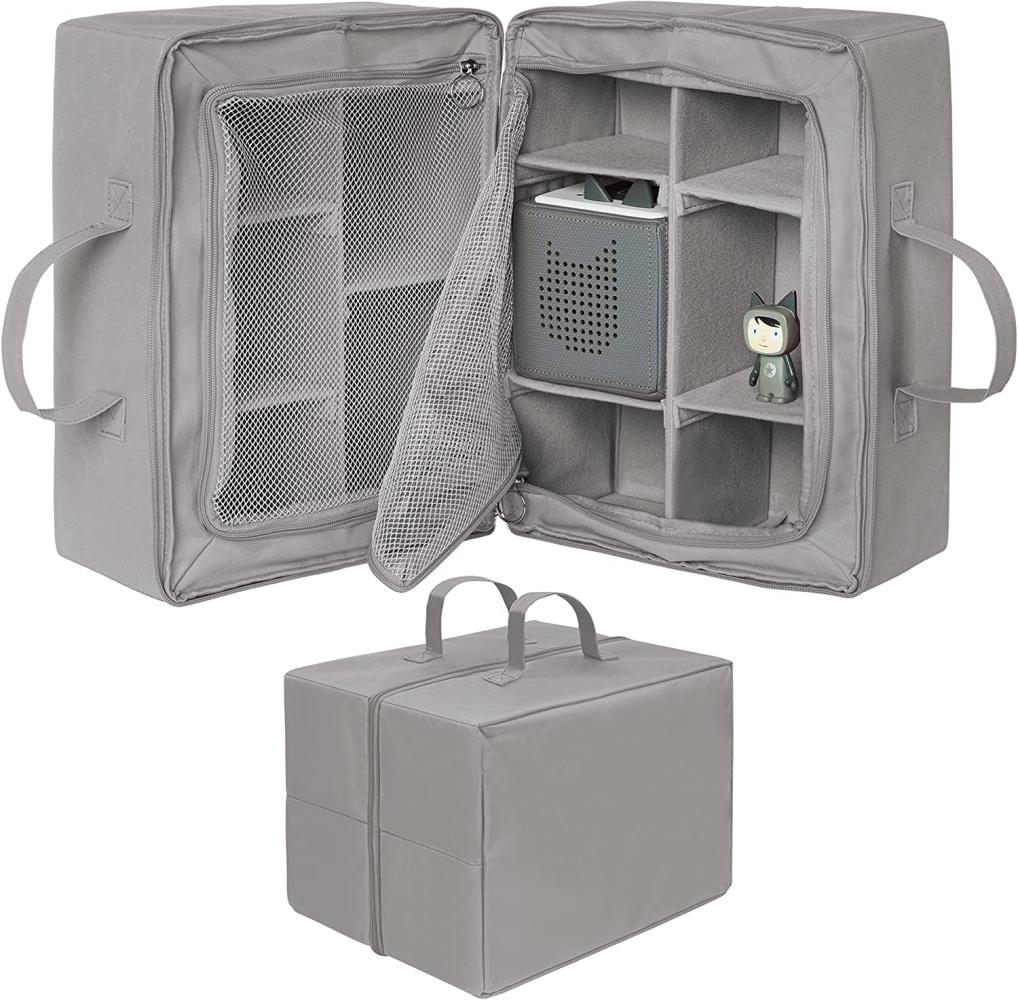 ONVAYA® Aufbewahrungsbox | grau | vielseitiger Multifunktions-Organizer | Organizer-Box für Kleidung, Schuhe, Kinderzimmer oder Badezimmer | Aufbewahrungstasche aus Stoff | Geeignet als Kofferorganizer | faltbar & stapelbar Bild 1