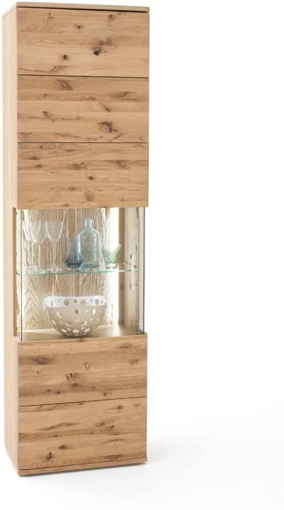 Vitrine Samir 4 Asteiche Bianco teilmassiv 60x208x37 cm LED mit Beleuchtung Bild 1