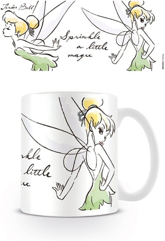 empireposter Disney Tinkerbell Magic Größe (cm), ca. Ø8,5 H9,5 Beschreibung: Keramik Tasse, weiß, bedruckt, Fassungsvermögen 320 ml, offiziell lizenziert, spülmaschinen und mikrowellenfest Bild 1