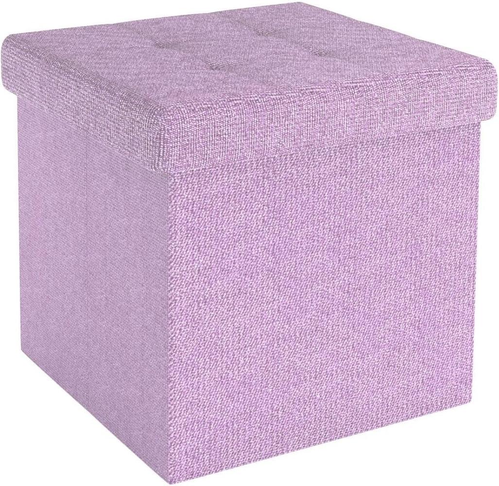 Intirilife Sitzhocker (Sitzwürfel mit Stauraum 30x30x30 cm in LOTUS ROSA - Fußablage), Faltbare Sitzhocker - aus Stoff mit Mulden - Aufbewahrungsbox Truhe Bild 1