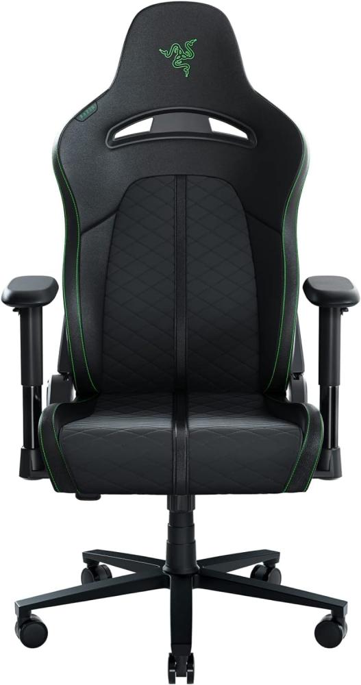 Razer Enki X - Gaming-Stuhl für Sitzkomfort den ganzen Tag (Integr. Lordosenbogen, breitere Sitzfläche, optimierte Polsterdichte, umweltfreundliches Kunstleder, bis 152° zurücklehnen) Grün | Standard Bild 1