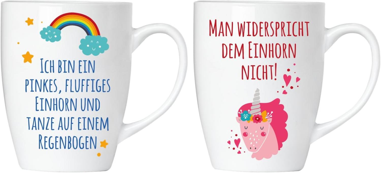 Man widerspricht dem Einhorn nicht Tassen Set aus Keramik - Grußkarte und Geschenkpackung Bild 1