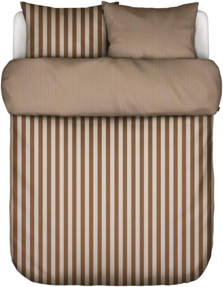 Marc O Polo Bettwäsche Classic Stripe toffee brown | 155x220 cm + 80x80 cm Bild 1