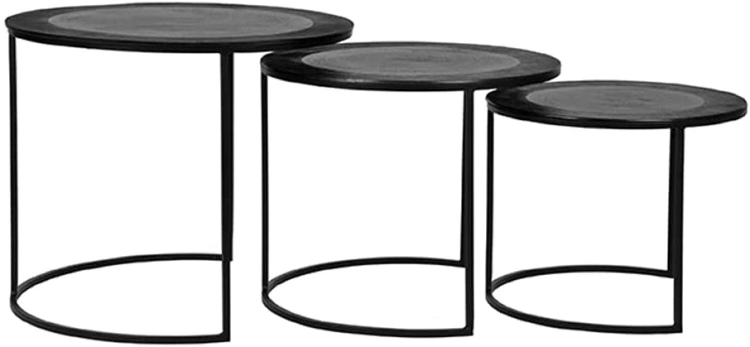 3er-Set Couchtisch 'Tres', schwarz Antik, Metall Bild 1