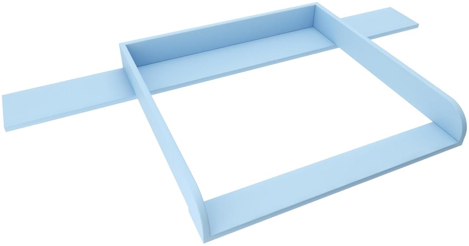 REGALIK Wickelaufsatz für Hemnes Kommode mit 8 Schubladen IKEA 78cm x 80cm - Abnehmbar Wickeltischaufsatz für Kommode in Blau - Abgeschlossen mit ABS Material 2mm mit Abgerundeten Frontplatten Bild 1