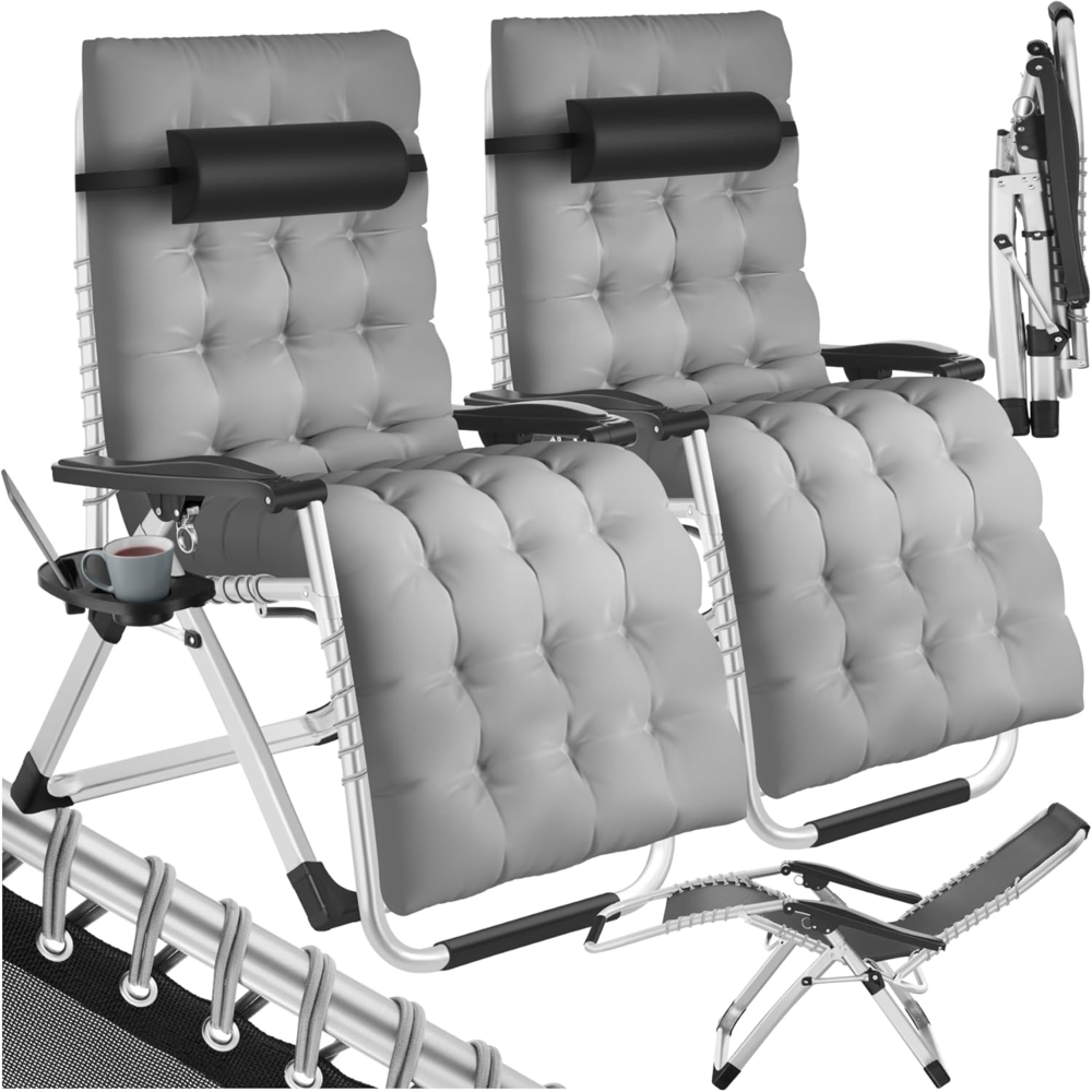 tectake Gartenstuhl 2er Set Sonnenliege (Komplettset, 2 St), klappbar Bild 1
