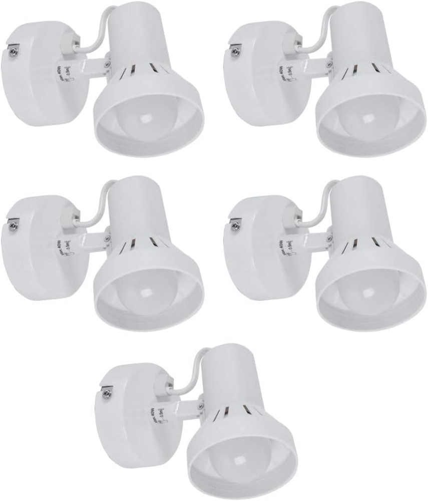 5er Set Wandleuchten, weiß, Spot schwenkbar, D 8 cm Bild 1