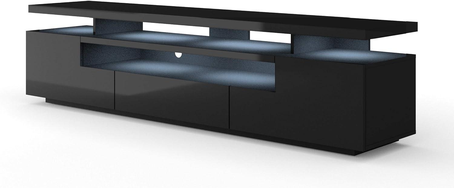 TV-Schrank EVA 195 cm Weiß Hochglanz + LED Bild 1