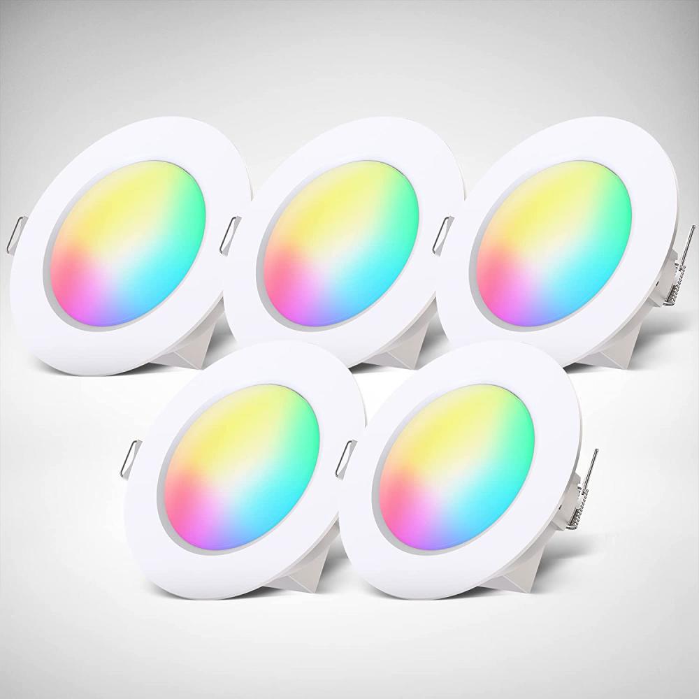 LED RGBW Einbauspots Badezimmer Einbaustrahler dimmbar Fernbedienung 5x SET IP44 Bild 1