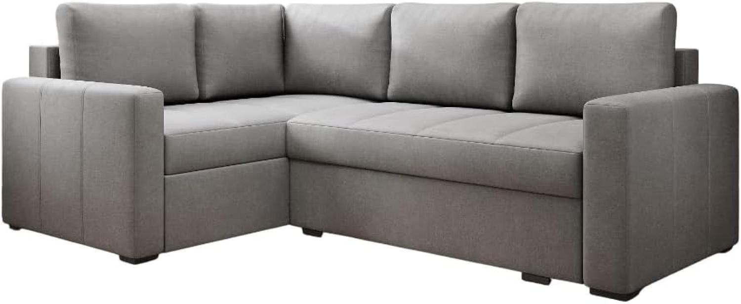 Designer Sofa Cortino mit Schlaffunktion und Stauraum Samt Hellgrau Links Bild 1