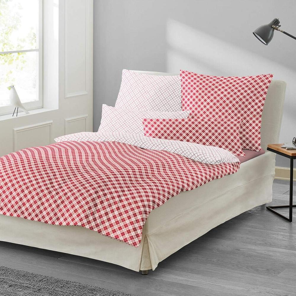 Irisette Mako-Satin Bettwäsche Set Bea 8254 rot 155 x 220 cm + 1 x Kissenbezug 80 x 80 cm Bild 1