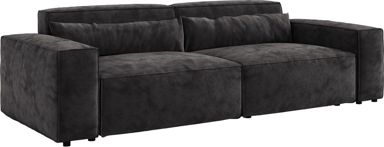 Big-Sofa Sirpio L 260x110 cm Mikrofaser Schwarz Bild 1