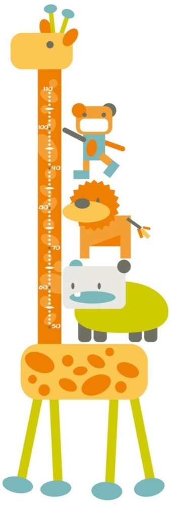 Alavya Home® Giraffe Aufkleber Kinder-Höhentabelle Wandtattoo Wandsticker I Messlatte Giraffe Kinder Babyzimmer selbstklebend I Messlatte für Mädchen und Junge Kinderzimmer (Gelb - Giraffe 2) Bild 1