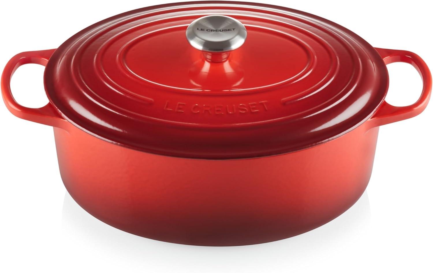 Le Creuset Bräter 'Signature' , Gusseisen , Oval, für alle Herdarten und Induktion geeignet, Kirschrot, 31,0 cm Bild 1