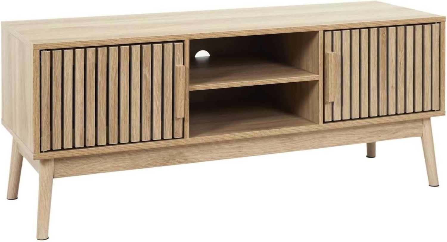 HOME DECO FACTORY, HD0088, Niedriges TV-Gerät, Modell Klaus, Natural Crush Collection, Zeitgenössische Möbel, Möbel, TV-Gerät, 117 x 48 x 40 cm, Braun Bild 1