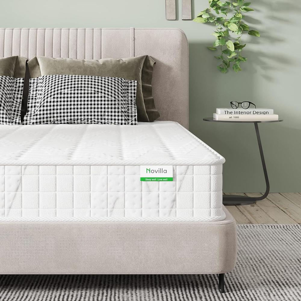 Novilla Matratze 135x190 Federkernmatratze H2-H3 Höhe 17cm Boxspringbett Mattress Mittelfest Hybridmatratze Atmungsaktiv Rollmatratze Weiß Bild 1