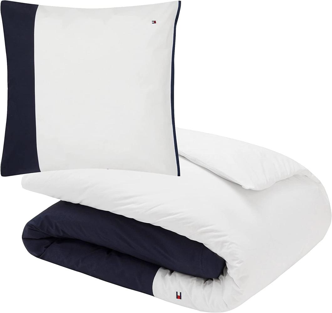 Tommy Hilfiger Perkal Bettwäsche Tailor navy | 200x200 cm + 2 x 80 x 80 cm Bild 1