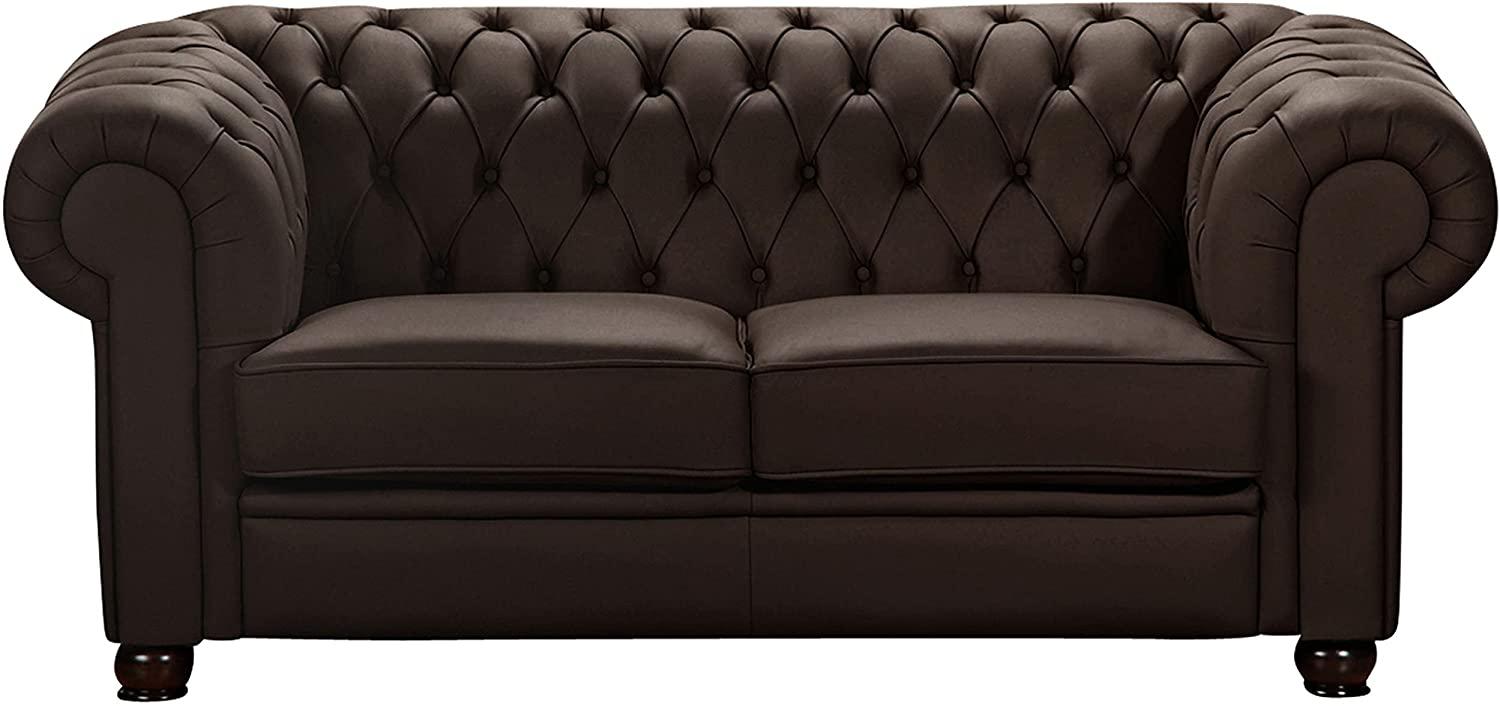 Chandler Sofa 2-Sitzer Polyurethan Braun Buche Nussbaumfarben Bild 1