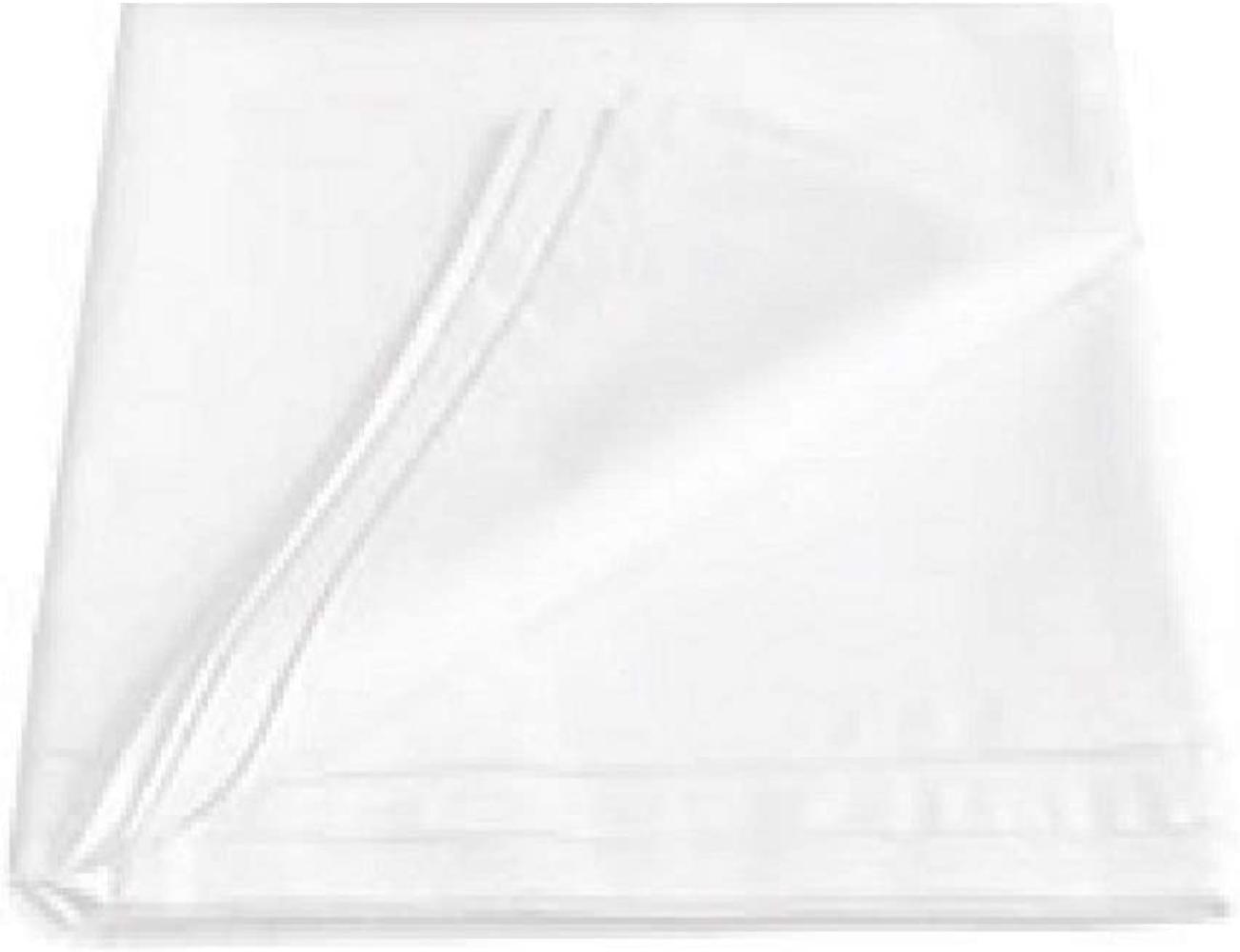 Betttuch ohne Gummizug Bettlaken glatt Haustuch Marke 150 x 260 cm weiss Bild 1