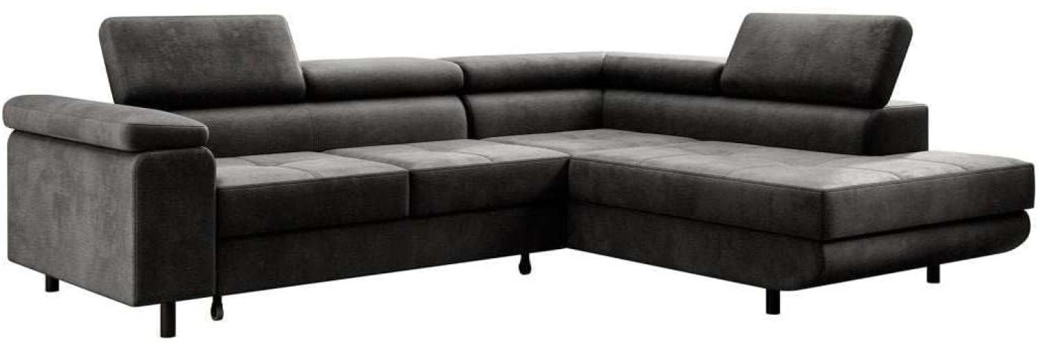 Designer Sofa Costa mit Schlaf und Klappfunktion Anthrazit Rechts Bild 1