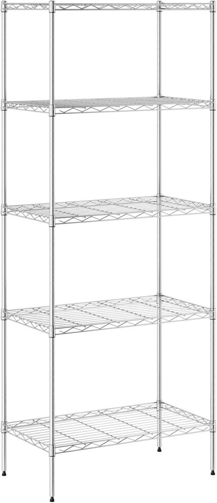 Furinno Wayar 5-stufiges Lagerregal aus Metall, 61 x 36 x 152 cm, Edelstahl Bild 1