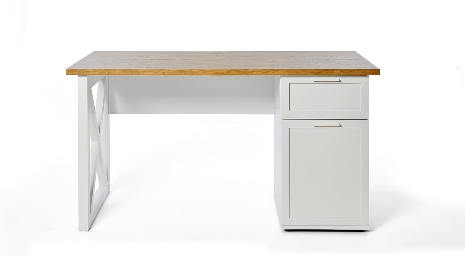 Jahnke Schreibtisch Chalet D 140 Montana Eiche/Weiss Bild 1