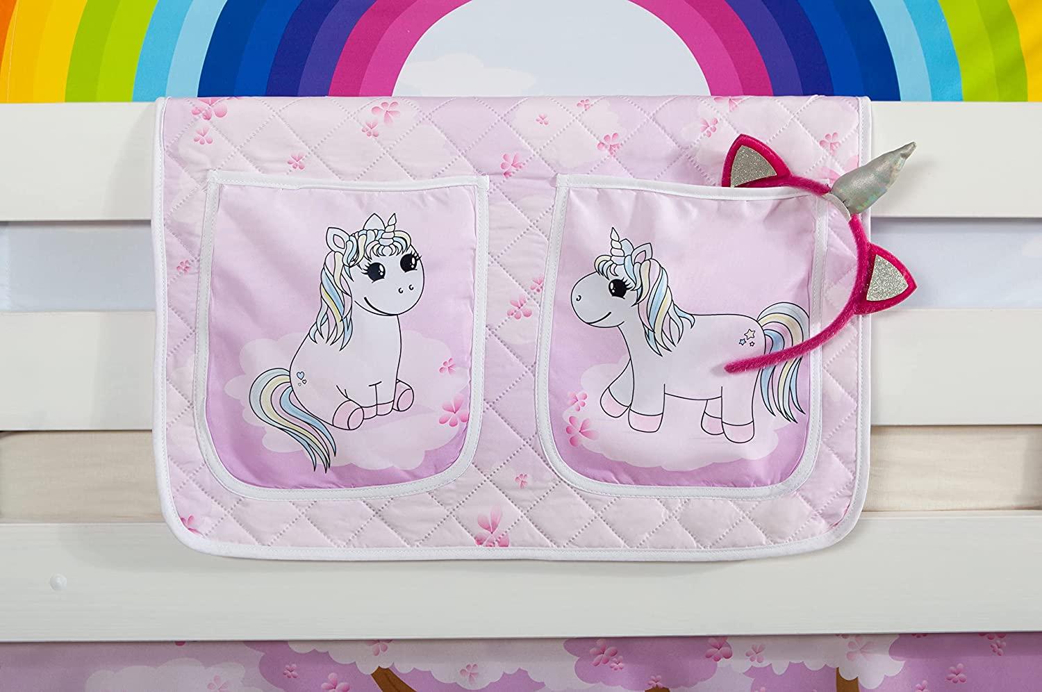 Kinder Bett-Tasche \"Einhorn Rainbow\" für Hoch- und Etagenbetten Bild 1