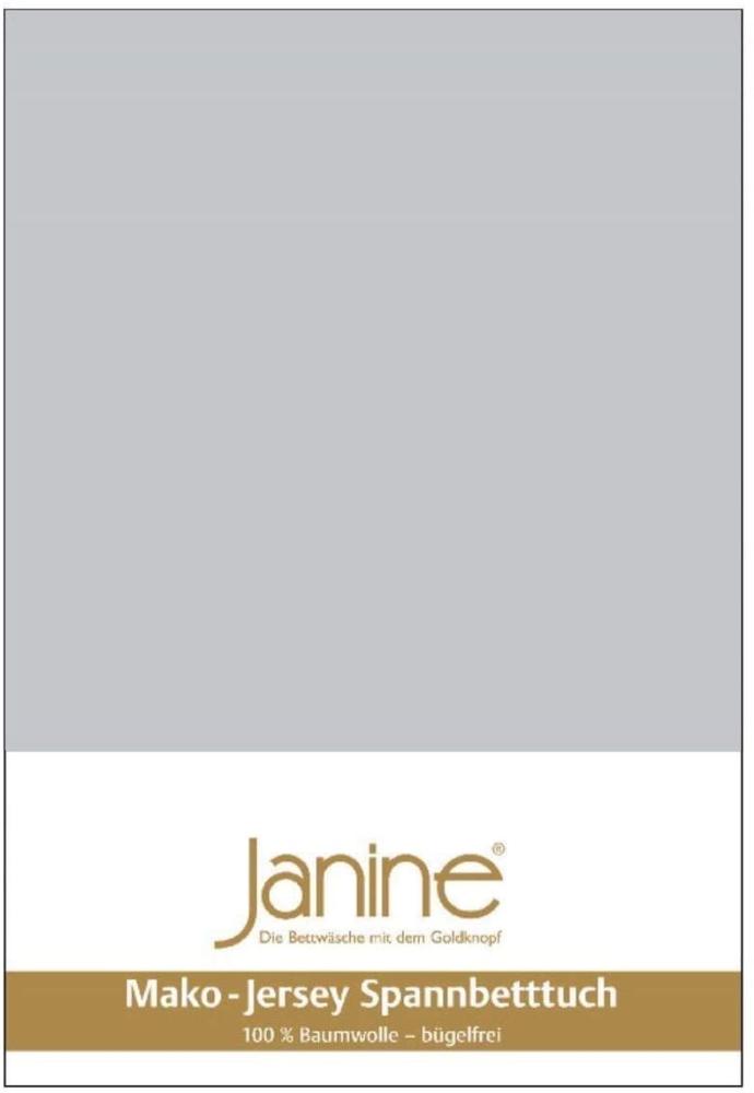 Janine Mako Jersey Spannbetttuch Bettlaken 180 - 200 x 200 cm OVP 5007 18 silber Bild 1