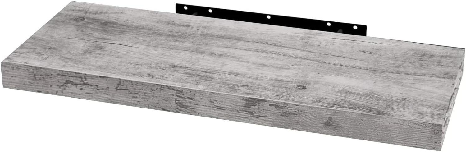 WOLTU Wandboard Wandregal CD DVD Regal Bücherregal Schweberegal Holz Board 100x22. 9x3. 8cm grau Eiche für Büro, Wohnzimmer, Schlafzimmer, Küche RG9317grei Bild 1