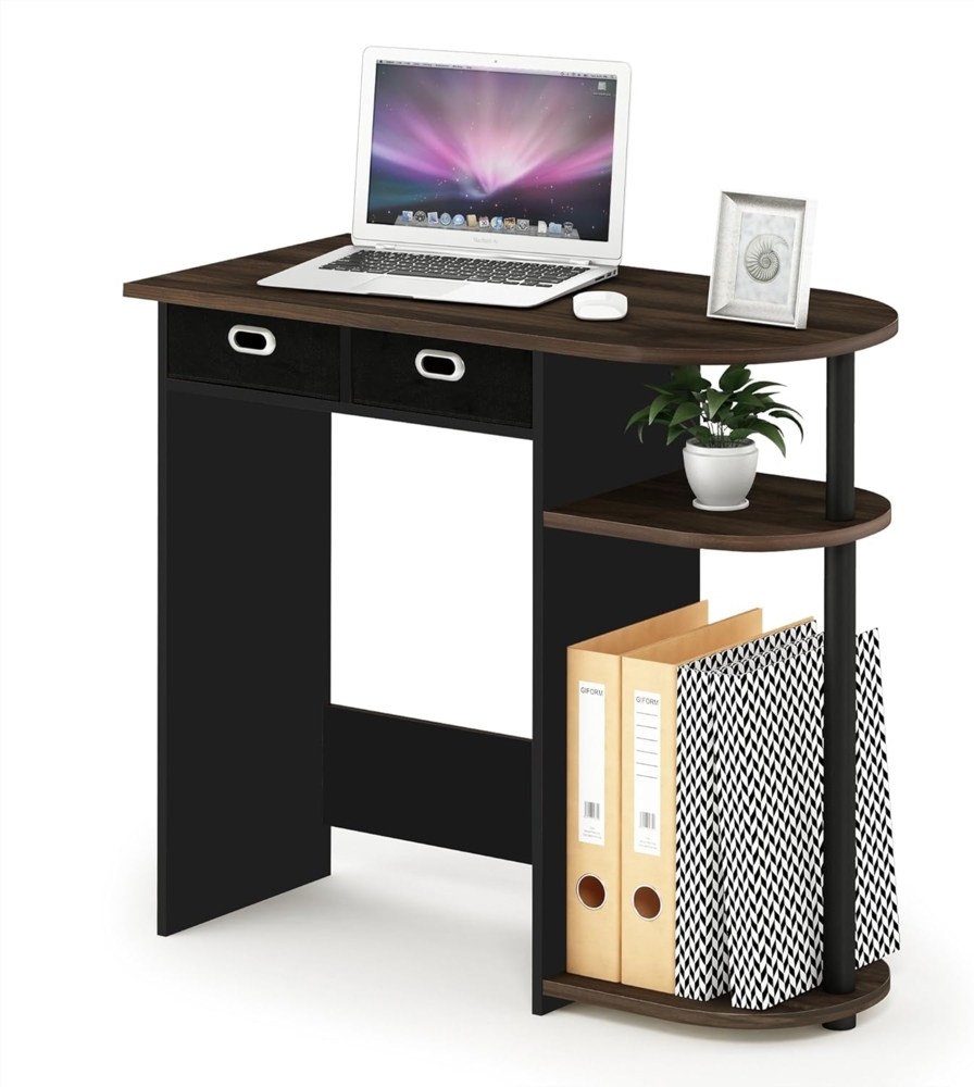 Furinno Go Green Laptop Notebook Computer Schreibtisch/Tisch, holz, Columbia Walnuss/Schwarz/Dunkelbraun, 39. 62 x 80 x 72. 39 cm Bild 1